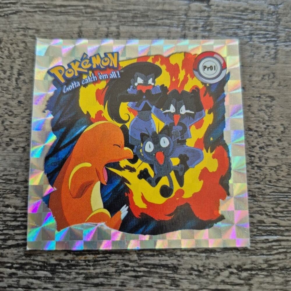 Vintage 1999 Artbox Pokemon Sticker Charmander #Pr01 Series 1 Prizm Holograhic